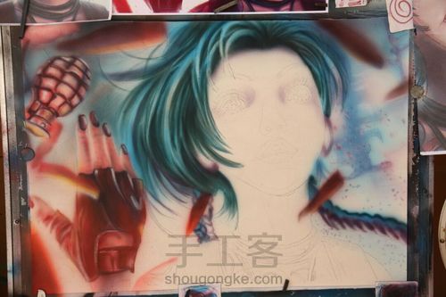 喷笔彩绘-金克丝 第6步