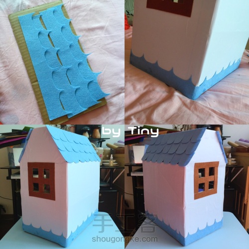 【原创】“玩偶之家”纸箱不织布小房子教程 第10步