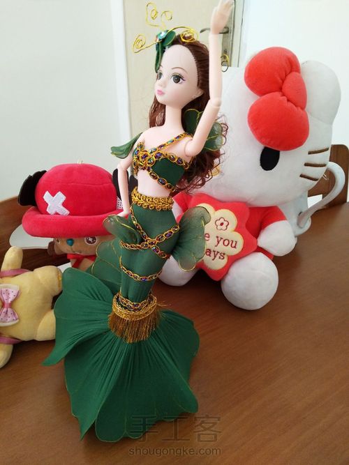 DIY丝网人鱼芭比娃娃 第22步