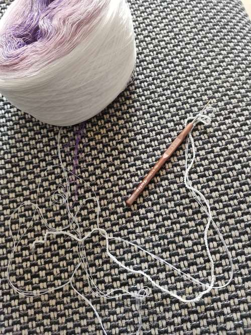 围巾—蛋糕线 第1步