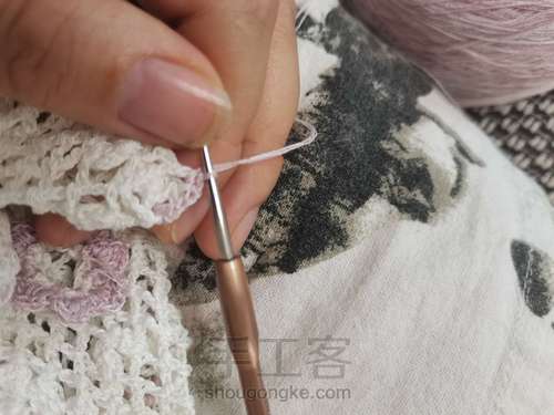 围巾—蛋糕线 第5步