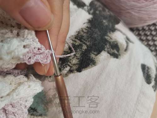 围巾—蛋糕线 第6步