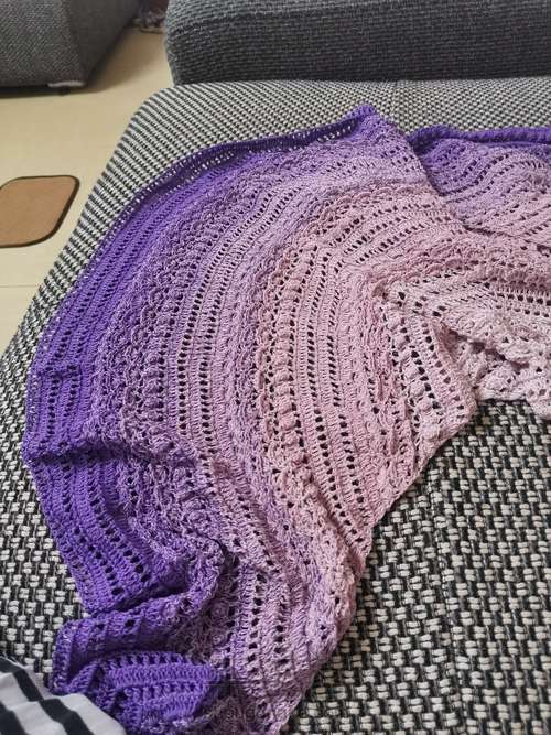 渐变棉披肩 第4步