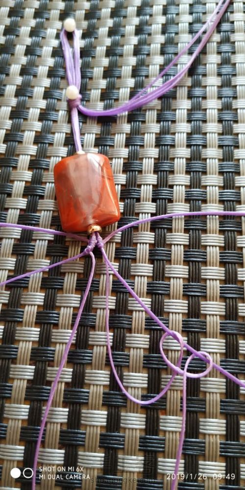 南红手链 第4步