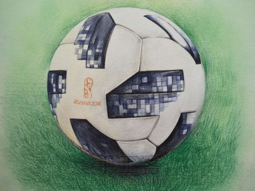  彩铅教程| 手绘2018世界杯足球  第16步