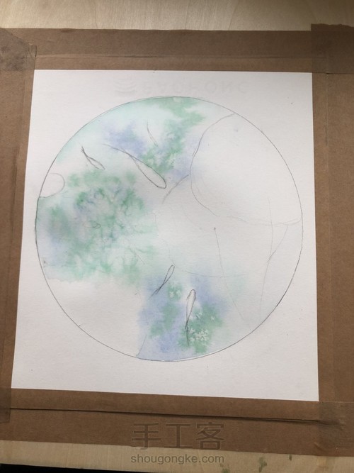 水彩教程｜鱼嬉莲叶间Ⅱ•水彩的诗意心灵 第5步