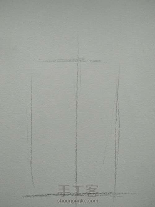 零基础学素描|素描玻璃瓶加彩铅小草一支 第2步