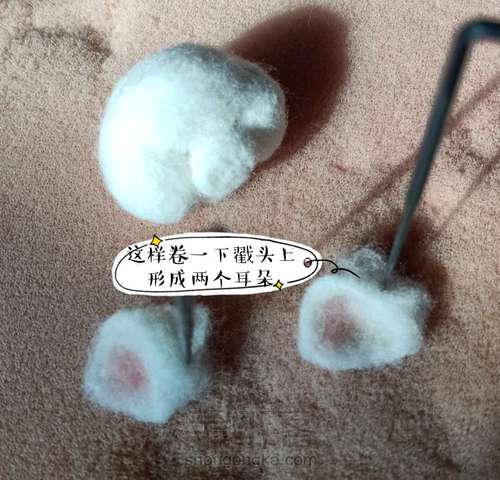 羊毛毡小猪教程，小猪妹的瑜伽 第9步