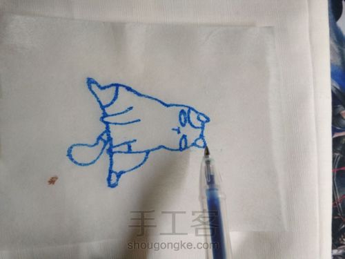 猫咪绣片钥匙链 第4步