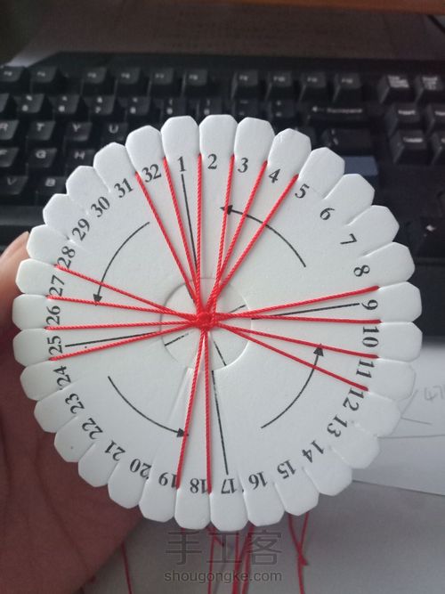 盘编鼠年红绳
过年红绳红红火火 第7步