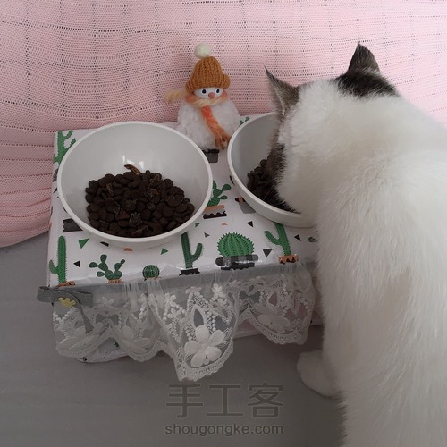 自制猫食碗架 第9步