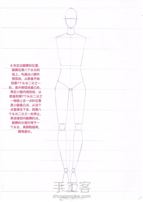 服装画人体画法 第6步