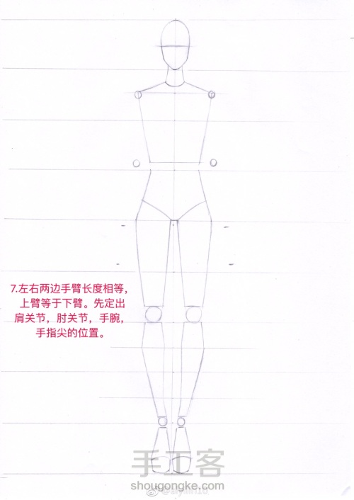 服装画人体画法 第7步