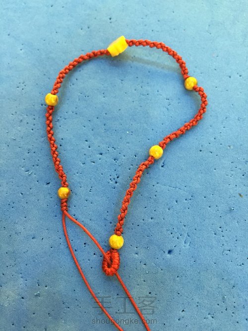 超级简单卷结脚链 第14步