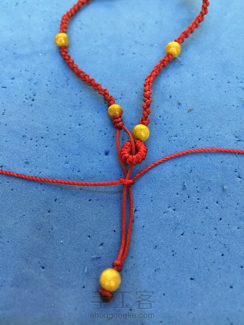 超级简单卷结脚链 第16步