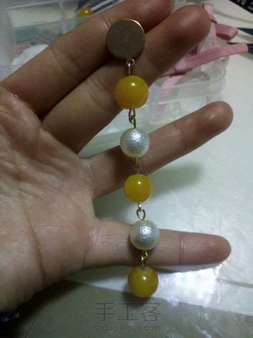 首发 、超流行蜜蜡珠长链耳环 第11步