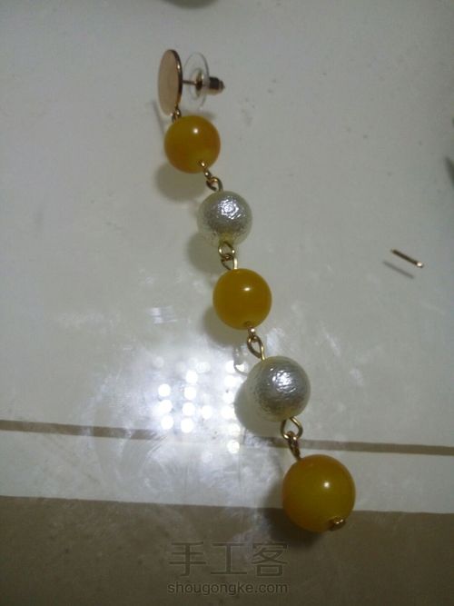 首发 、超流行蜜蜡珠长链耳环 第12步