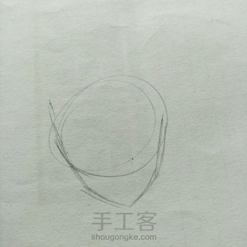 漫画女，手绘教程稿 第1步