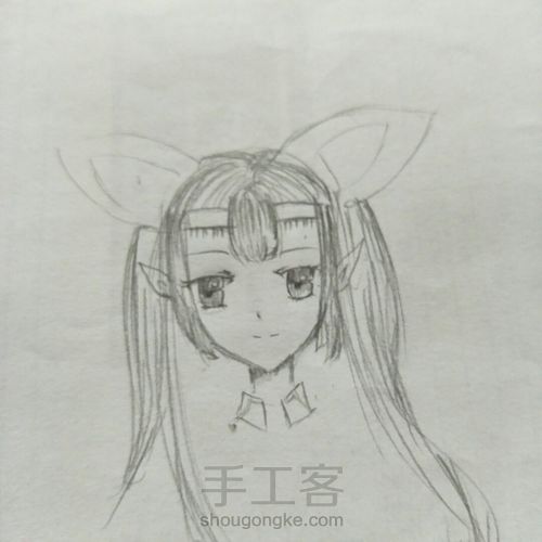 漫画女，手绘教程稿 第10步