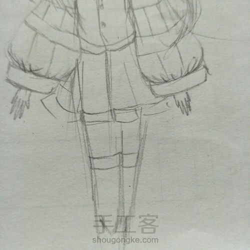 漫画女，手绘教程稿 第14步