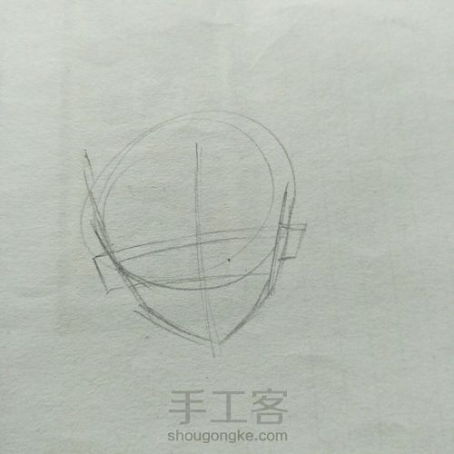 漫画女，手绘教程稿 第2步