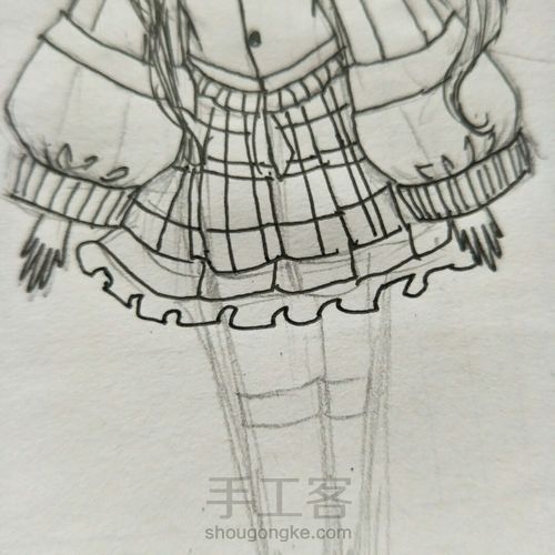 漫画女，手绘教程稿 第20步