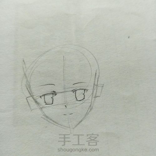 漫画女，手绘教程稿 第3步