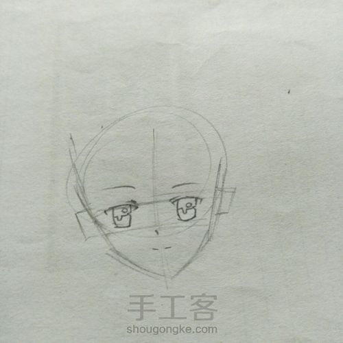 漫画女，手绘教程稿 第4步