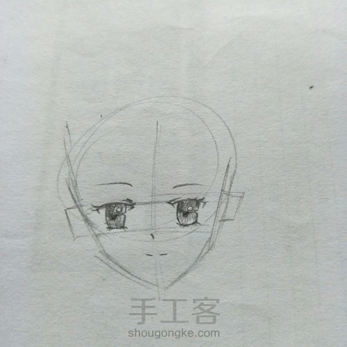 漫画女，手绘教程稿 第5步