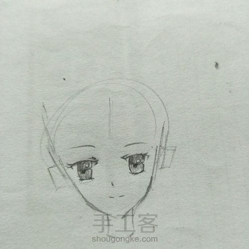 漫画女，手绘教程稿 第6步