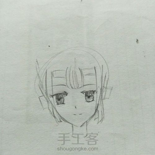 漫画女，手绘教程稿 第7步