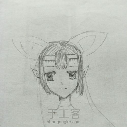 漫画女，手绘教程稿 第9步