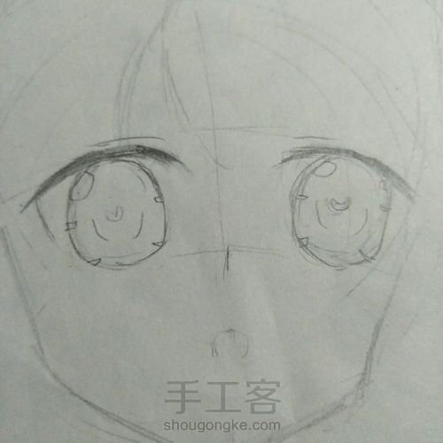 漫画女孩手绘教程 第3步