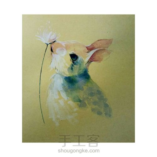 水彩画-小兔子 第3步