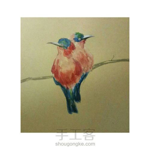 水彩画-小鸟 第8步