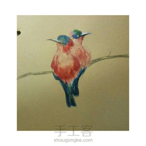 水彩画-小鸟 第9步
