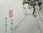 京剧旦角-黑白画