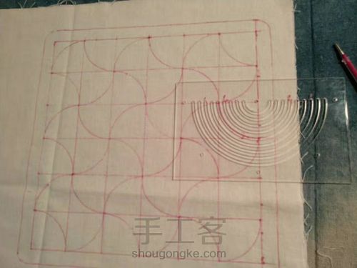 棉麻刺子绣茶席 第4步