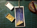 自制水彩星空金粉书签