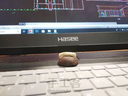 象牙果镶银戒指 第1步