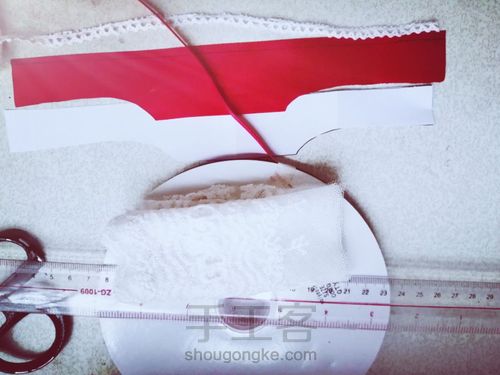 红白相间的兔熊衣 第1步