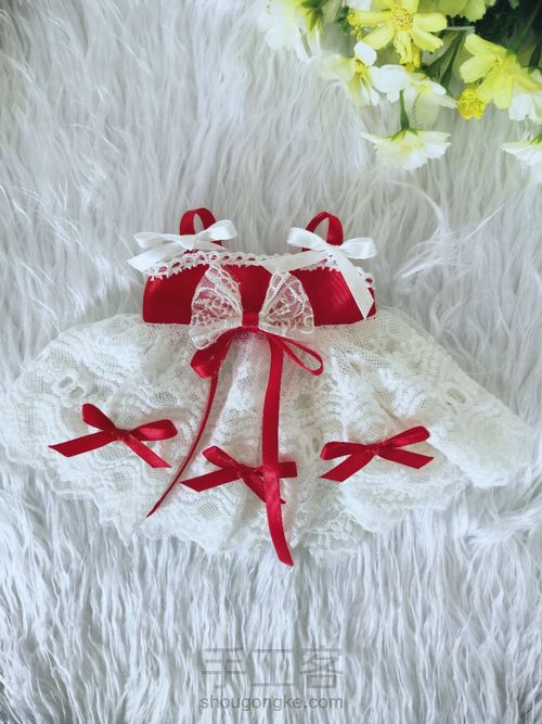 红白相间的兔熊衣 第6步