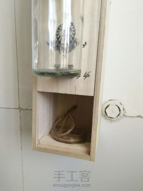 木板花瓶架 红酒木盒改造哦，用废旧木板一样可以完成~ 第9步