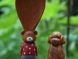 今天带来一个木质雕刻小熊饭勺，非常可爱哦！