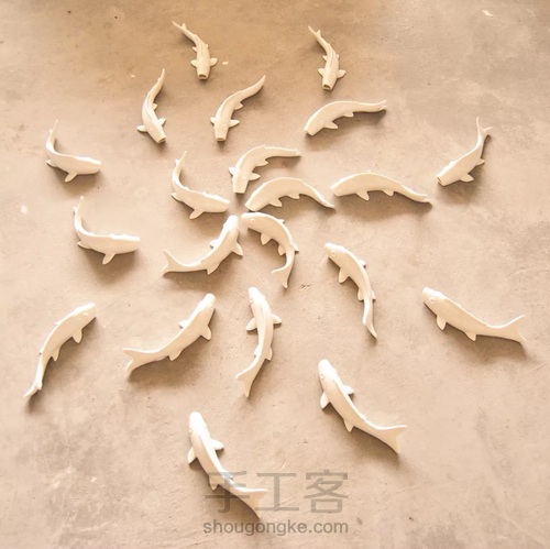 立体挂画 九鱼图 第5步