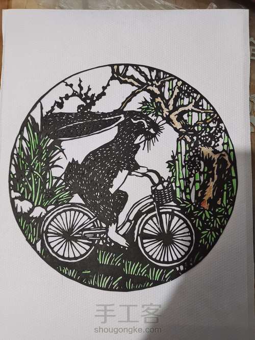 兔子剪纸 第12步