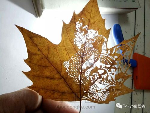 叶雕制作过程分解 第6步