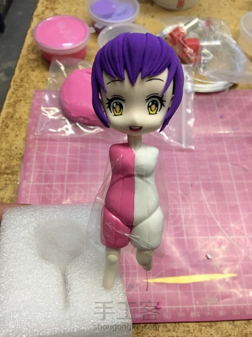 超轻粘土王者荣耀安琪拉玩偶对对碰教程。。 第18步