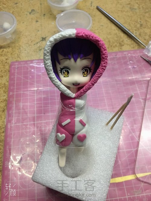 超轻粘土王者荣耀安琪拉玩偶对对碰教程。。 第22步