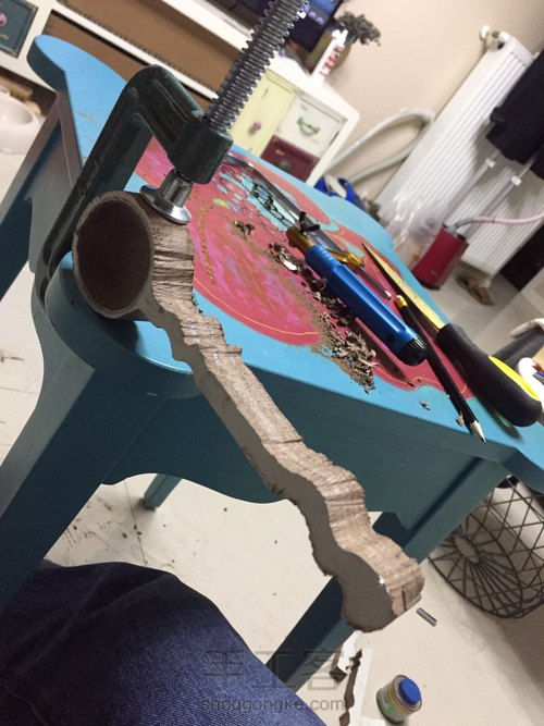 敲美木勺 勺子  第3步